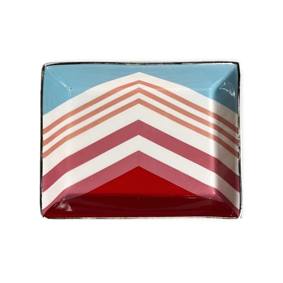 Adorable Preppy J. Crew Chevron Jewelry Trinket Catchall Tray - Picture 6 of 8